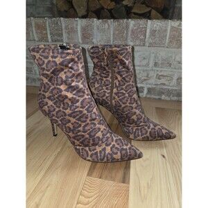 Jessica Simpson Alliye Leopard Print Ankle Boot Pointed Toe Size 9